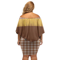 Aloha Hawaii Cowboy Custome Family Matching Off Shoulder Short Dress and Hawaiian Shirt Puakenikeni Lei Palaka Tassel Style LT14 - Polynesian Pride