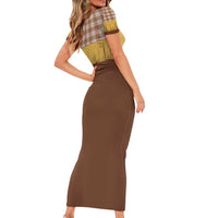 Aloha Hawaii Cowboy Custome Family Matching Short Sleeve Bodycon Dress and Hawaiian Shirt Puakenikeni Lei Palaka Tassel Style LT14 - Polynesian Pride