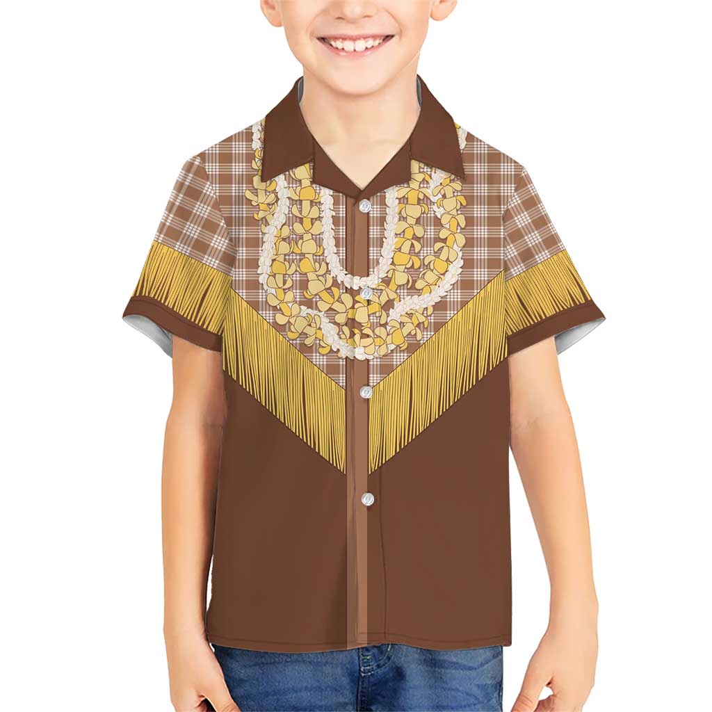 Aloha Hawaii Cowboy Custome Hawaiian Shirt Puakenikeni Lei Palaka Tassel Style LT14 - Polynesian Pride