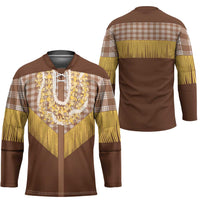 Aloha Hawaii Cowboy Custome Hockey Jersey Puakenikeni Lei Palaka Tassel Style LT14 - Polynesian Pride