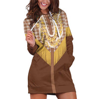 Aloha Hawaii Cowboy Custome Hoodie Dress Puakenikeni Lei Palaka Tassel Style LT14 Brown - Polynesian Pride