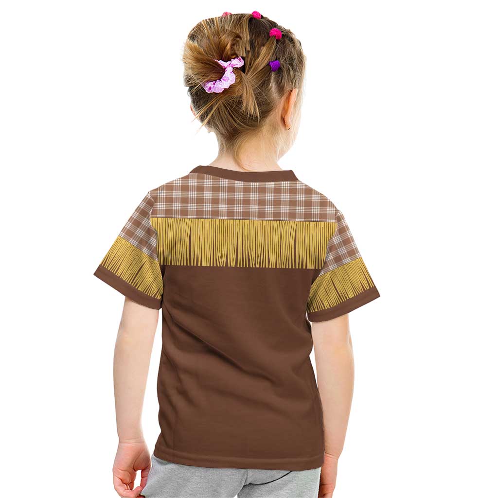Aloha Hawaii Cowboy Custome Kid T Shirt Puakenikeni Lei Palaka Tassel Style - Polynesian Pride
