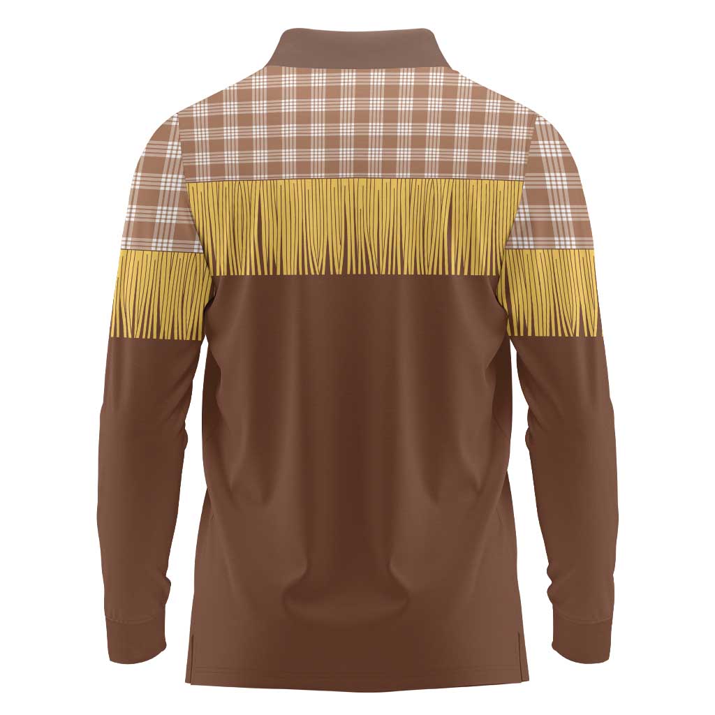 Aloha Hawaii Cowboy Custome Long Sleeve Polo Shirt Puakenikeni Lei Palaka Tassel Style LT14 - Polynesian Pride