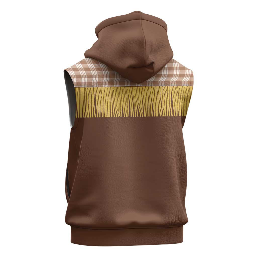 Aloha Hawaii Cowboy Custome Sleeveless Hoodie Puakenikeni Lei Palaka Tassel Style LT14 - Polynesian Pride