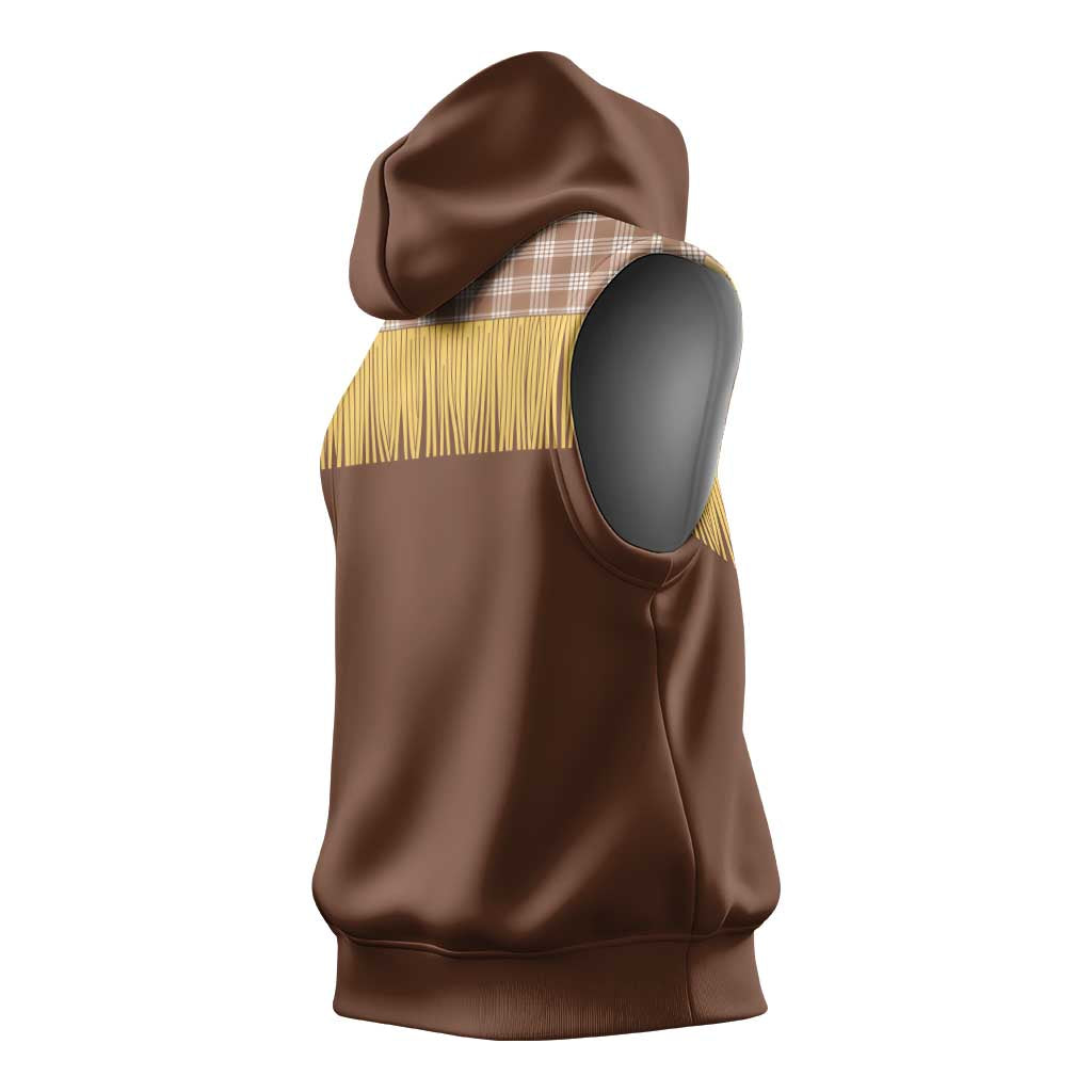 Aloha Hawaii Cowboy Custome Sleeveless Hoodie Puakenikeni Lei Palaka Tassel Style LT14 - Polynesian Pride