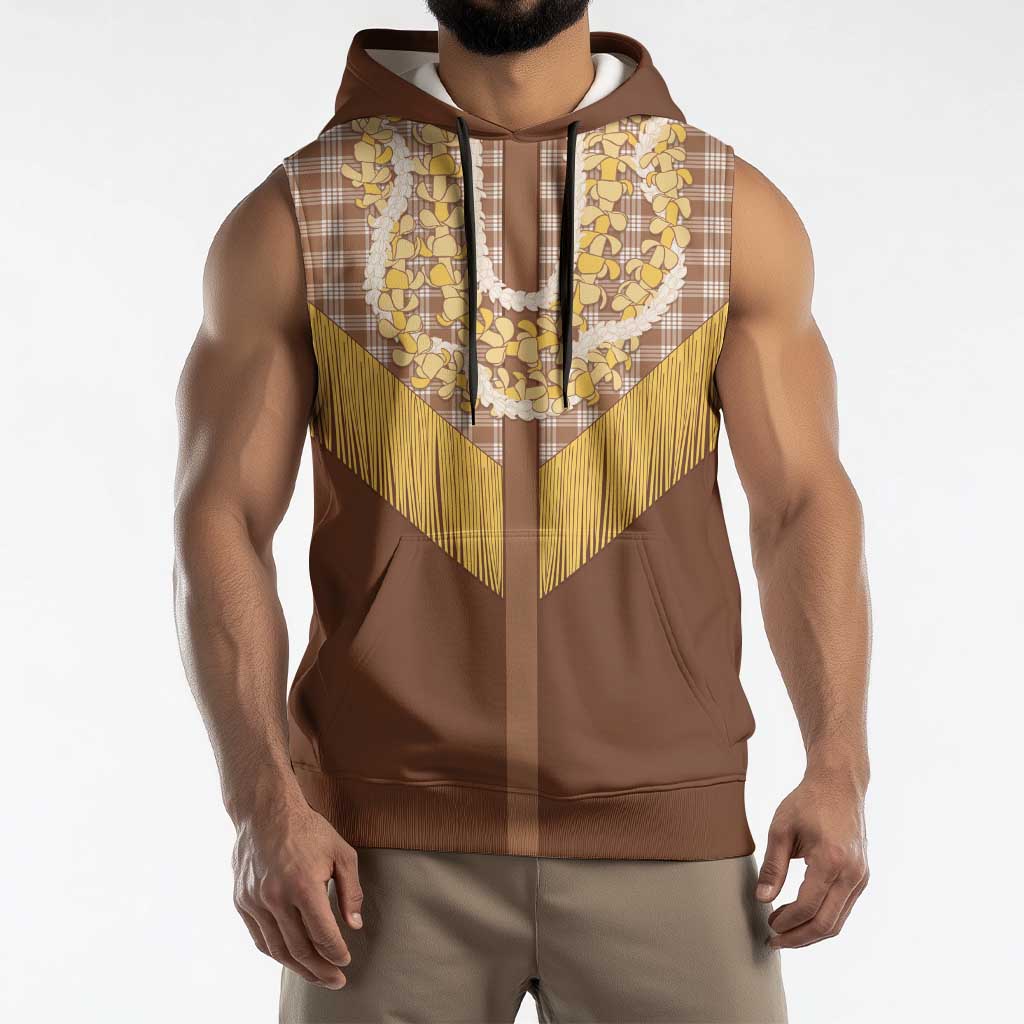 Aloha Hawaii Cowboy Custome Sleeveless Hoodie Puakenikeni Lei Palaka Tassel Style LT14 - Polynesian Pride