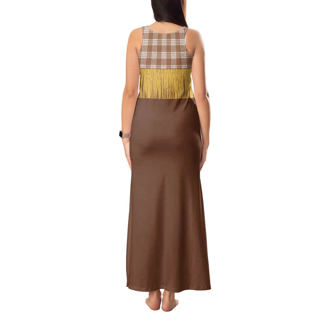 Aloha Hawaii Cowboy Custome Tank Maxi Dress Puakenikeni Lei Palaka Tassel Style LT14 - Polynesian Pride