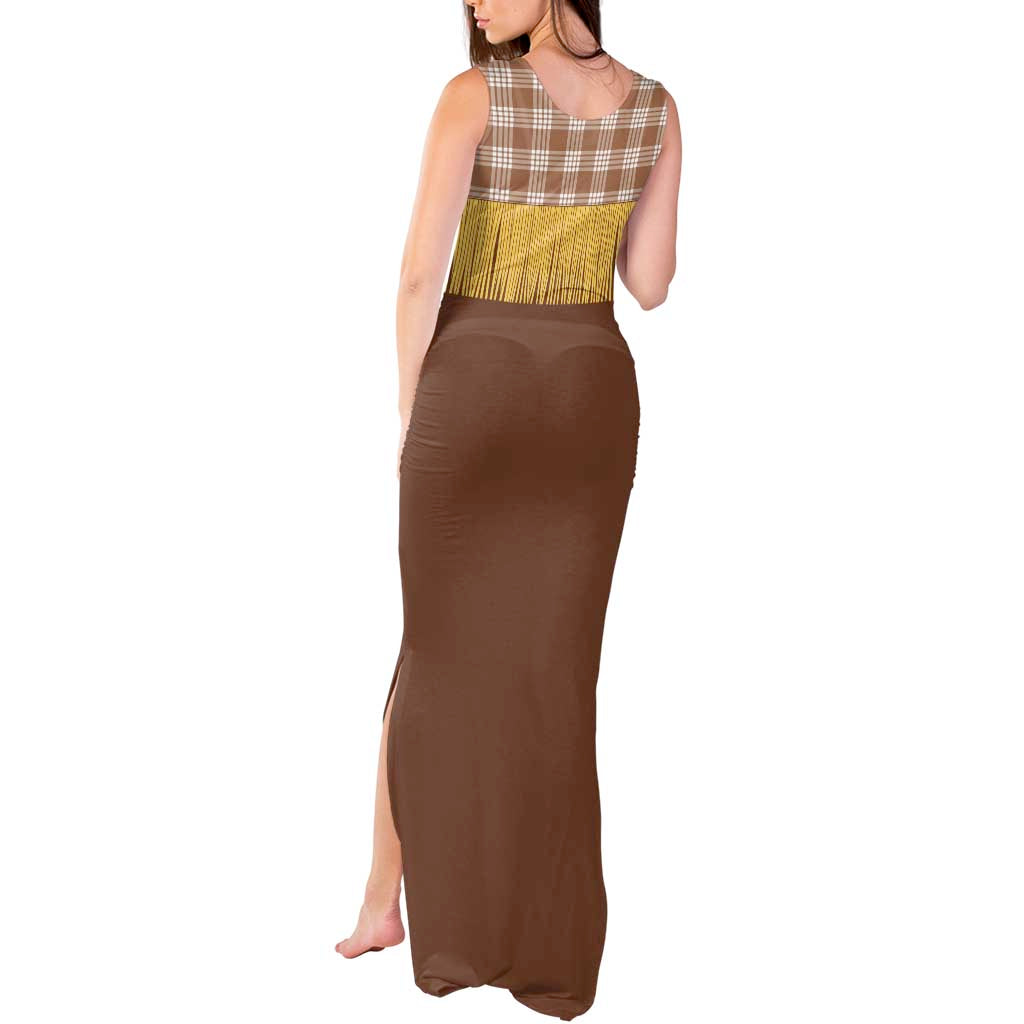 Aloha Hawaii Cowboy Custome Tank Maxi Dress Puakenikeni Lei Palaka Tassel Style LT14 - Polynesian Pride