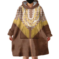 Aloha Hawaii Cowboy Custome Wearable Blanket Hoodie Puakenikeni Lei Palaka Tassel Style LT14 - Polynesian Pride