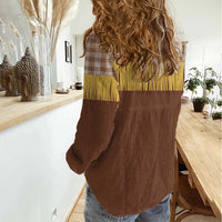 Aloha Hawaii Cowboy Custome Women Casual Shirt Puakenikeni Lei Palaka Tassel Style - Polynesian Pride