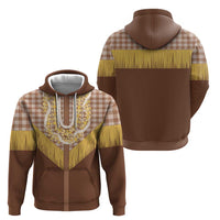 Aloha Hawaii Cowboy Custome Zip Hoodie Puakenikeni Lei Palaka Tassel Style LT14 - Polynesian Pride