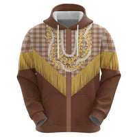 Aloha Hawaii Cowboy Custome Zip Hoodie Puakenikeni Lei Palaka Tassel Style LT14 - Polynesian Pride