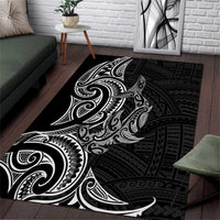 New Zealand Hammerhead Shark Area Rug Maori Haehae Mangopare Black - Polynesian Pride