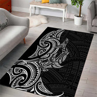 New Zealand Hammerhead Shark Area Rug Maori Haehae Mangopare Black - Polynesian Pride