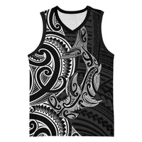 New Zealand Hammerhead Shark Basketball Jersey Maori Haehae Mangopare Black LT14 Unisex Black - Polynesian Pride