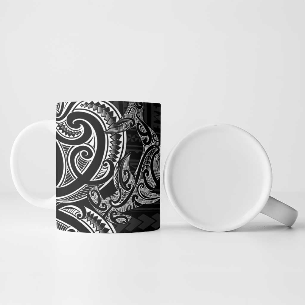 New Zealand Hammerhead Shark Ceramic Mug Maori Haehae Mangopare Black - Polynesian Pride