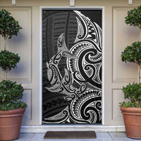 New Zealand Hammerhead Shark Door Cover Maori Haehae Mangopare Black LT14 Black - Polynesian Pride