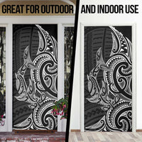 New Zealand Hammerhead Shark Door Cover Maori Haehae Mangopare Black LT14 - Polynesian Pride
