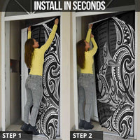 New Zealand Hammerhead Shark Door Cover Maori Haehae Mangopare Black LT14 - Polynesian Pride