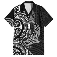 New Zealand Hammerhead Shark Hawaiian Shirt Maori Haehae Mangopare Black LT14 Black - Polynesian Pride