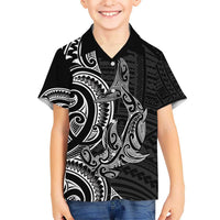New Zealand Hammerhead Shark Hawaiian Shirt Maori Haehae Mangopare Black LT14 - Polynesian Pride