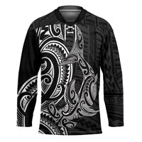 New Zealand Hammerhead Shark Hockey Jersey Maori Haehae Mangopare Black LT14 Unisex Black - Polynesian Pride