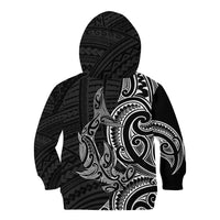New Zealand Hammerhead Shark Kid Hoodie Maori Haehae Mangopare Black LT14 - Polynesian Pride