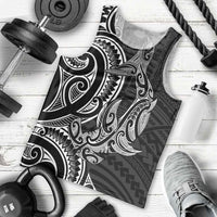 New Zealand Hammerhead Shark Men Tank Top Maori Haehae Mangopare Black - Polynesian Pride