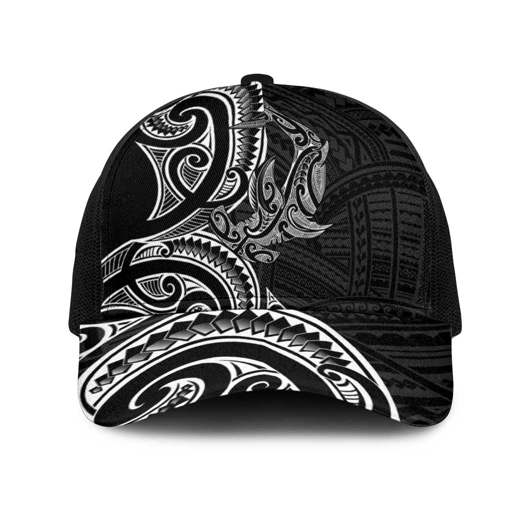 New Zealand Hammerhead Shark Mesh Trucker Cap Maori Haehae Mangopare Black - Polynesian Pride