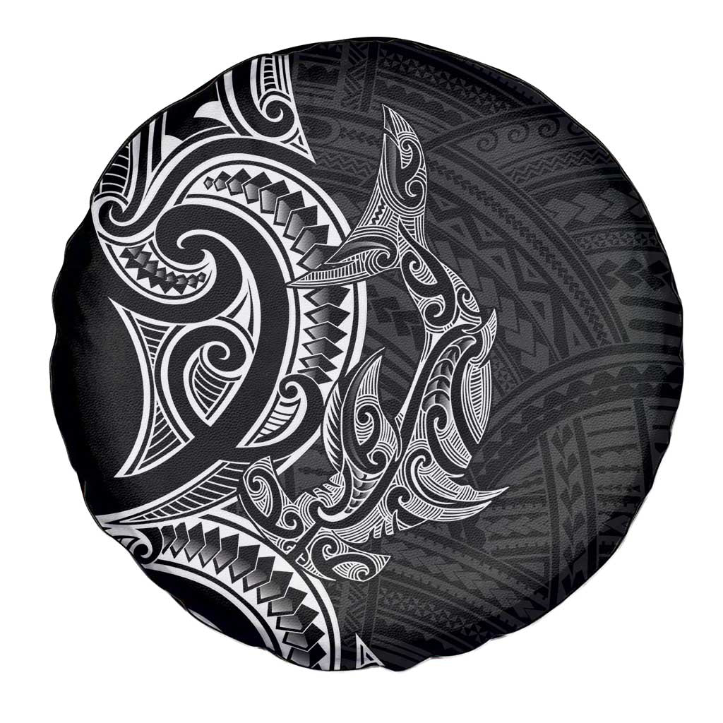 New Zealand Hammerhead Shark Spare Tire Cover Maori Haehae Mangopare Black LT14 - Polynesian Pride