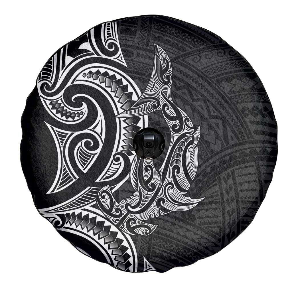 New Zealand Hammerhead Shark Spare Tire Cover Maori Haehae Mangopare Black LT14 - Polynesian Pride