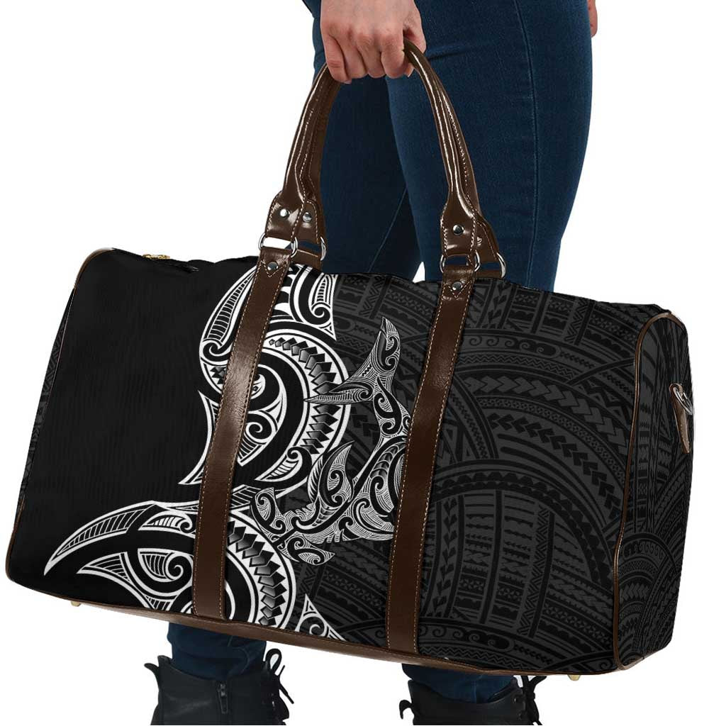 New Zealand Hammerhead Shark Travel Bag Maori Haehae Mangopare Black LT14 - Polynesian Pride