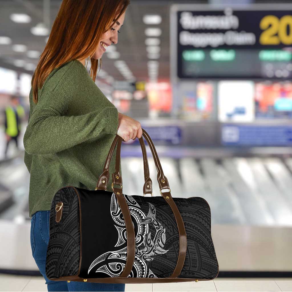 New Zealand Hammerhead Shark Travel Bag Maori Haehae Mangopare Black LT14 - Polynesian Pride