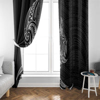 New Zealand Hammerhead Shark Window Curtain Maori Haehae Mangopare Black - Polynesian Pride