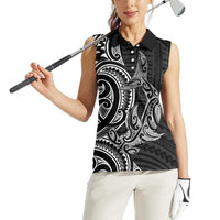 New Zealand Hammerhead Shark Women Sleeveless Polo Shirt Maori Haehae Mangopare Black LT14 - Polynesian Pride