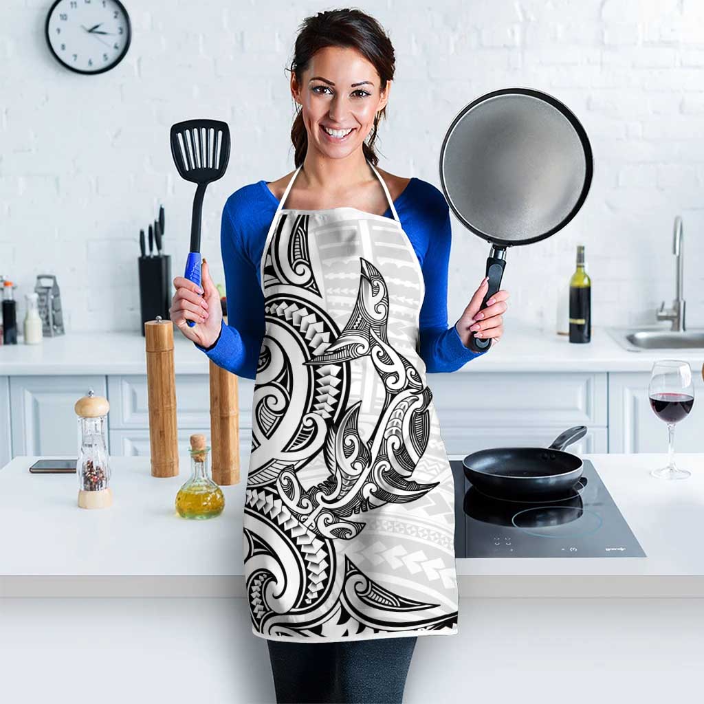 New Zealand Hammerhead Shark Apron Maori Haehae Mangopare White - Polynesian Pride