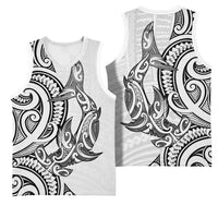 New Zealand Hammerhead Shark Basketball Jersey Maori Haehae Mangopare White LT14 - Polynesian Pride
