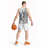 New Zealand Hammerhead Shark Basketball Jersey Maori Haehae Mangopare White LT14 - Polynesian Pride