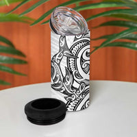 New Zealand Hammerhead Shark 4 in 1 Can Cooler Tumbler Maori Haehae Mangopare White LT14 - Polynesian Pride