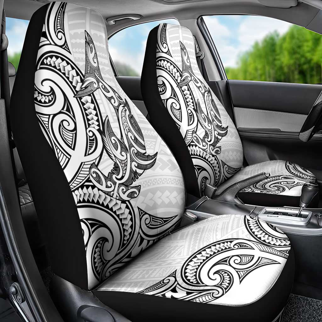New Zealand Hammerhead Shark Car Seat Cover Maori Haehae Mangopare White - Polynesian Pride