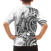 New Zealand Hammerhead Shark Kid Hawaiian Shirt Maori Haehae Mangopare White LT14 - Polynesian Pride