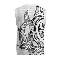 New Zealand Hammerhead Shark Christmas Knitted V-Neck Vest Maori Haehae Mangopare White LT14 - Polynesian Pride