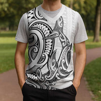 New Zealand Hammerhead Shark Christmas Knitted V-Neck Vest Maori Haehae Mangopare White LT14 - Polynesian Pride