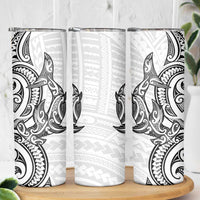 New Zealand Hammerhead Shark Skinny Tumbler Maori Haehae Mangopare White LT14 - Polynesian Pride