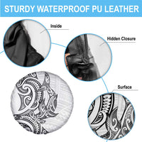 New Zealand Hammerhead Shark Spare Tire Cover Maori Haehae Mangopare White LT14 - Polynesian Pride
