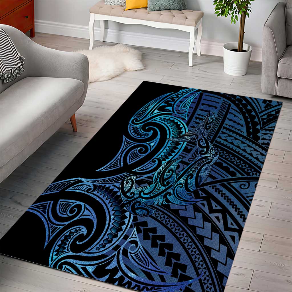 New Zealand Hammerhead Shark Area Rug Maori Haehae Mangopare Galaxy - Polynesian Pride