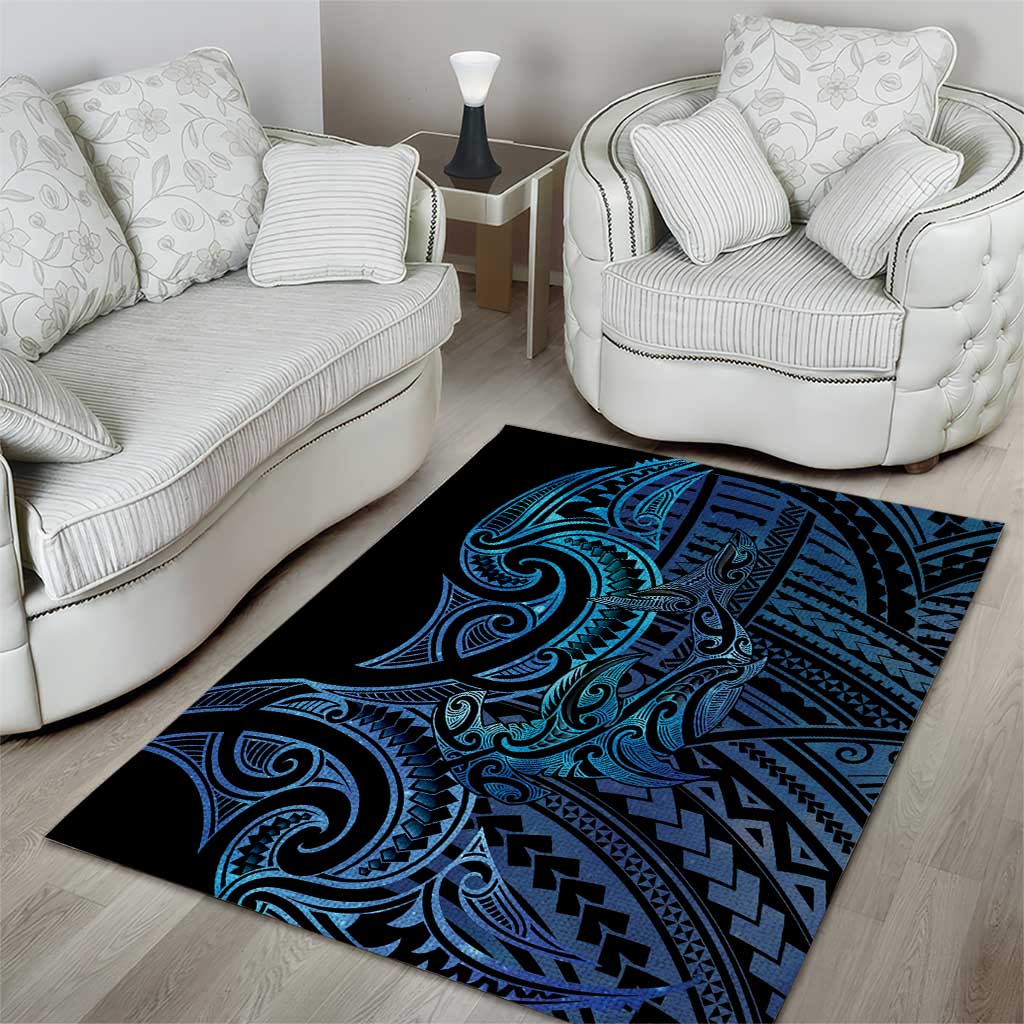 New Zealand Hammerhead Shark Area Rug Maori Haehae Mangopare Galaxy - Polynesian Pride