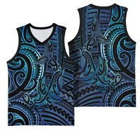 New Zealand Hammerhead Shark Basketball Jersey Maori Haehae Mangopare Galaxy LT14 - Polynesian Pride
