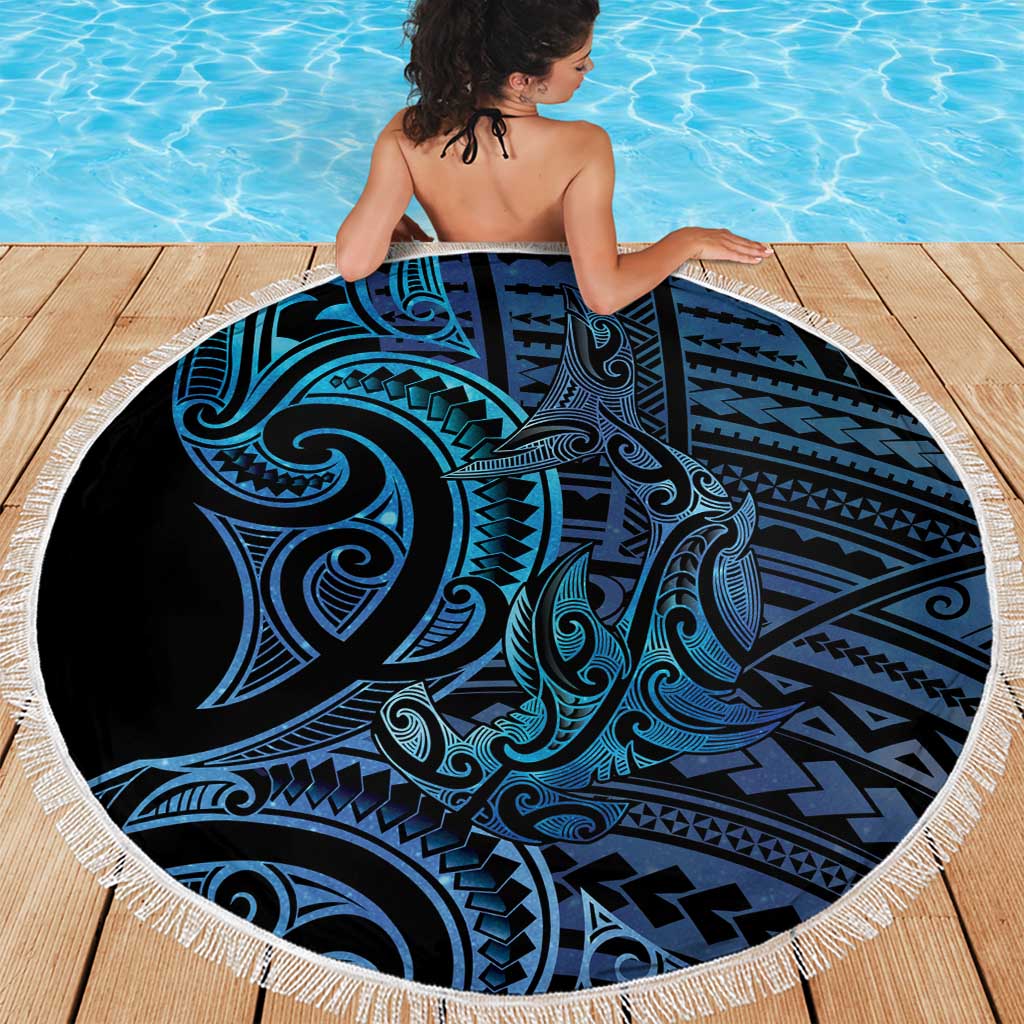 New Zealand Hammerhead Shark Beach Blanket Maori Haehae Mangopare Galaxy - Polynesian Pride