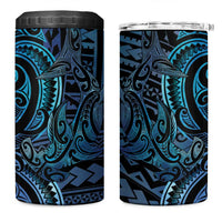New Zealand Hammerhead Shark 4 in 1 Can Cooler Tumbler Maori Haehae Mangopare Galaxy LT14 One Size: 16 oz Blue - Polynesian Pride